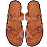 Essence Taba Erkek Ayarlanabilir Tokalı Deri Terlik