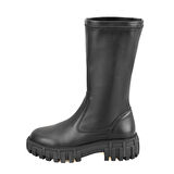 Zexia Siyah Kadın Deri Çizme