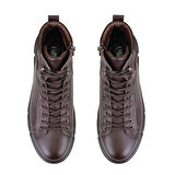 Axel Kahve Erkek Fermuarlı Deri Bot