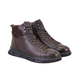 Axel Kahve Erkek Fermuarlı Deri Bot