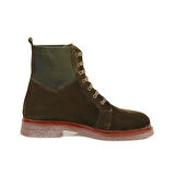 Kadın Yeşil Bağcıklı Süet Deri Postal Bot