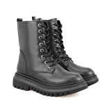 Kadın Siyah Fermuarlı Bot