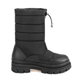 Dolf Siyah Kadın Fermuarlı Puffer Çizme