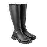 Kadın Siyah Fermuarlı Çizme