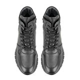 Duane Siyah Erkek Fermuarlı Deri Bot