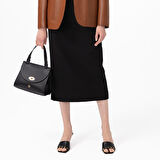 Alisha Siyah Kadın Topuklu Deri Terlik