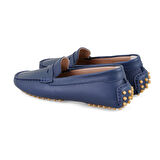 Kadın Lacivert Deri Loafer