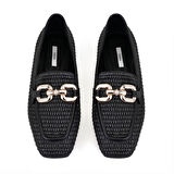 Gertie Siyah Kadın Hasır Loafer