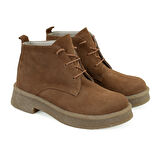 Alena Kahve Kadın Bağcıklı Süet Deri Bot