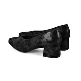 Casandra Siyah Kadın Aerocomfort Topuklu Deri Klasik Ayakkabı