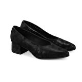 Casandra Siyah Kadın Aerocomfort Topuklu Deri Klasik Ayakkabı