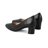 Devyn Siyah Kadın Aerocomfort Topuklu Deri Klasik Ayakkabı