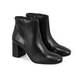 Mariv Siyah Kadın Fermuarlı Topuklu Deri Bot