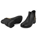 Karlee Siyah Kadın Aerocomfort Fermuarlı Deri Bot