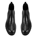Gage Siyah Erkek Lastikli Deri Chelsea Bot