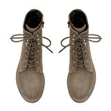 Kadın Kahve Fermuarlı Süet Deri Bot