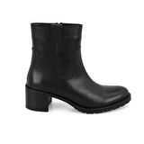 Kadın Siyah Topuklu Deri Bot
