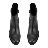 Kadın Siyah Topuklu Deri Bot