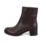 Kadın Kahve Topuklu Deri Bot