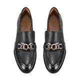 Minerva Siyah Kadın Günlük Deri Loafer