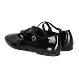 Moose Siyah Kadın Mary Jane Deri Günlük Ayakkabı