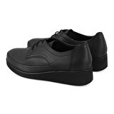 Hailee Siyah Kadın Aerocomfort Dolgu Topuklu Deri Günlük Ayakkabı