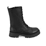 Risenna Siyah Kadın Deri Postal