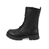 Risenna Siyah Kadın Deri Postal