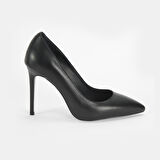 Louran Siyah Kadın Deri Stiletto