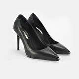 Louran Siyah Kadın Deri Stiletto