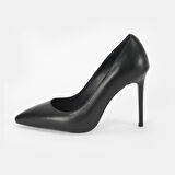 Louran Siyah Kadın Deri Stiletto
