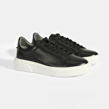 Reminya Siyah Erkek Deri Bağcıklı Günlük Ayakkabı