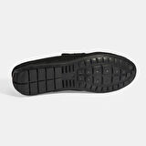 Calandra Siyah Erkek Bağcık Detaylı Slip-On Süet Loafer
