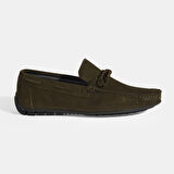 Calandra Haki Erkek Bağcık Detaylı Slip-On Süet Loafer