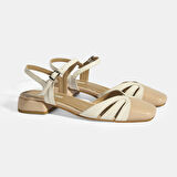 Rolenda Beyaz Kadın Slingback Deri Günlük Ayakkabı