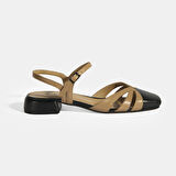 Rolenda Bej Kadın Slingback Deri Günlük Ayakkabı