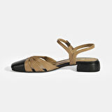 Rolenda Bej Kadın Slingback Deri Günlük Ayakkabı