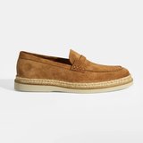 Taba Erkek Örgü Detaylı Süet Loafer