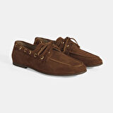 Limited Edition Kadın Taba Bağcık Detaylı Süet Loafer
