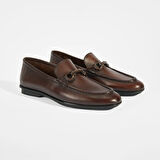 Erkek Kahve Slip-On Deri Loafer