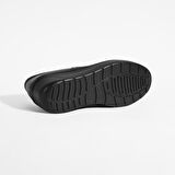 Nurida Siyah Deri Kadın Günlük Ayakkabı