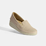 Nurida Krem Deri Kadın Günlük Ayakkabı