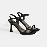 Aurelius Siyah Kadın Toka Detaylı Slingback Topuklu Abiye Ayakkabı