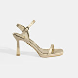 Aurelius Gold Kadın Toka Detaylı Slingback Topuklu Abiye Ayakkabı