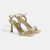 Aurelius Gold Kadın Toka Detaylı Slingback Topuklu Abiye Ayakkabı