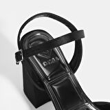 Ravena Siyah Kadın Toka Detaylı Slingback Topuklu Abiye Ayakkabı