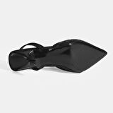 Malina Siyah Kadın Slingback Topuklu Abiye Ayakkabı
