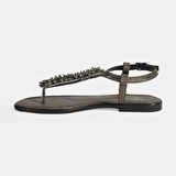 Kadın Gümüş Slingback Parmak Arası Sandalet