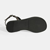 Kadın Gümüş Slingback Parmak Arası Sandalet