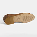 Kadın Taba Püskül Detaylı Slip-On Deri Loafer